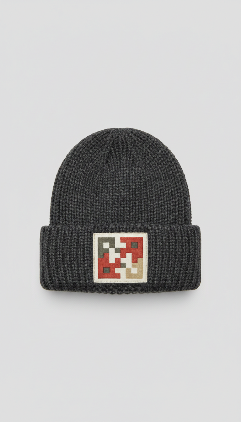 Knit Beanie With Logo Patch